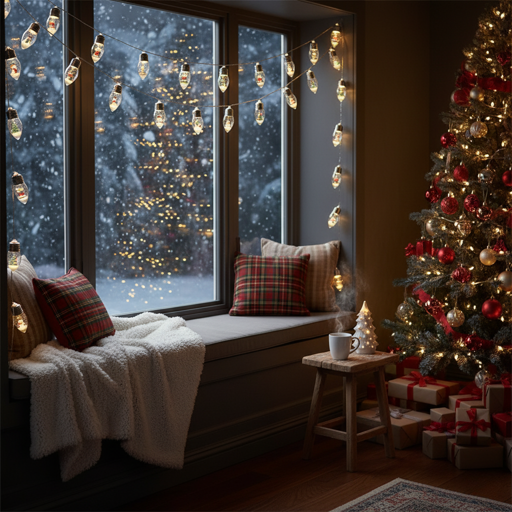 Christmas "Snow Globe" LED Bulb String Lights