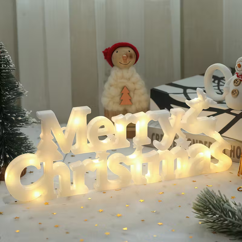 LED "Merry Christmas" Light-Up Sign