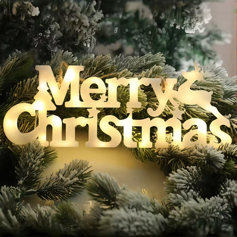 LED "Merry Christmas" Light-Up Sign