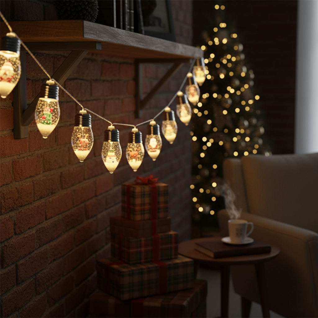 Christmas "Snow Globe" LED Bulb String Lights