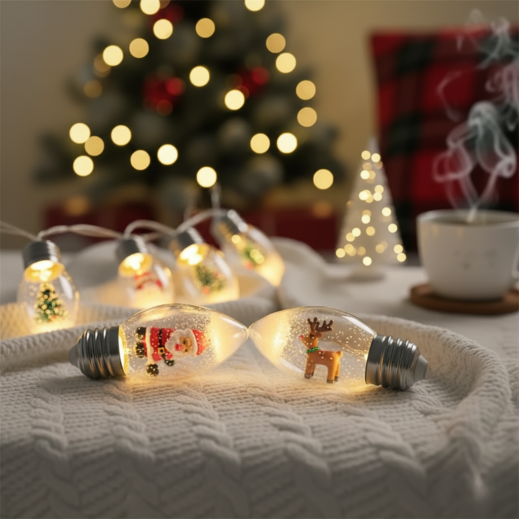 Christmas "Snow Globe" LED Bulb String Lights