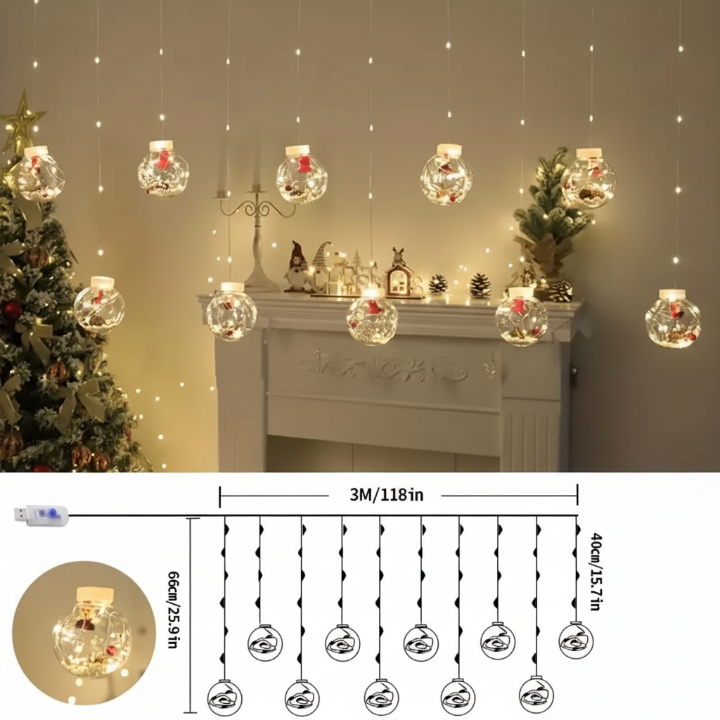 Light-Up "Snow Globe" Christmas Pendant Lights