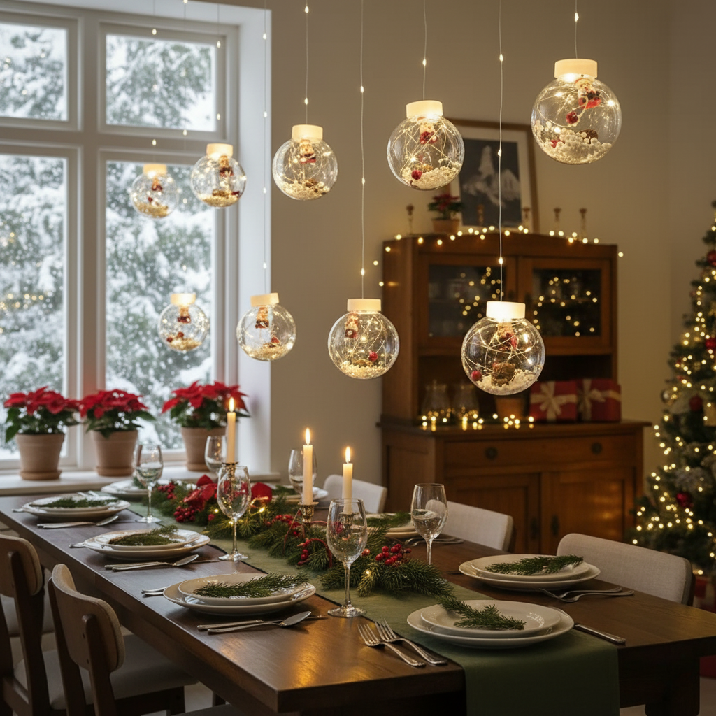 Light-Up "Snow Globe" Christmas Pendant Lights