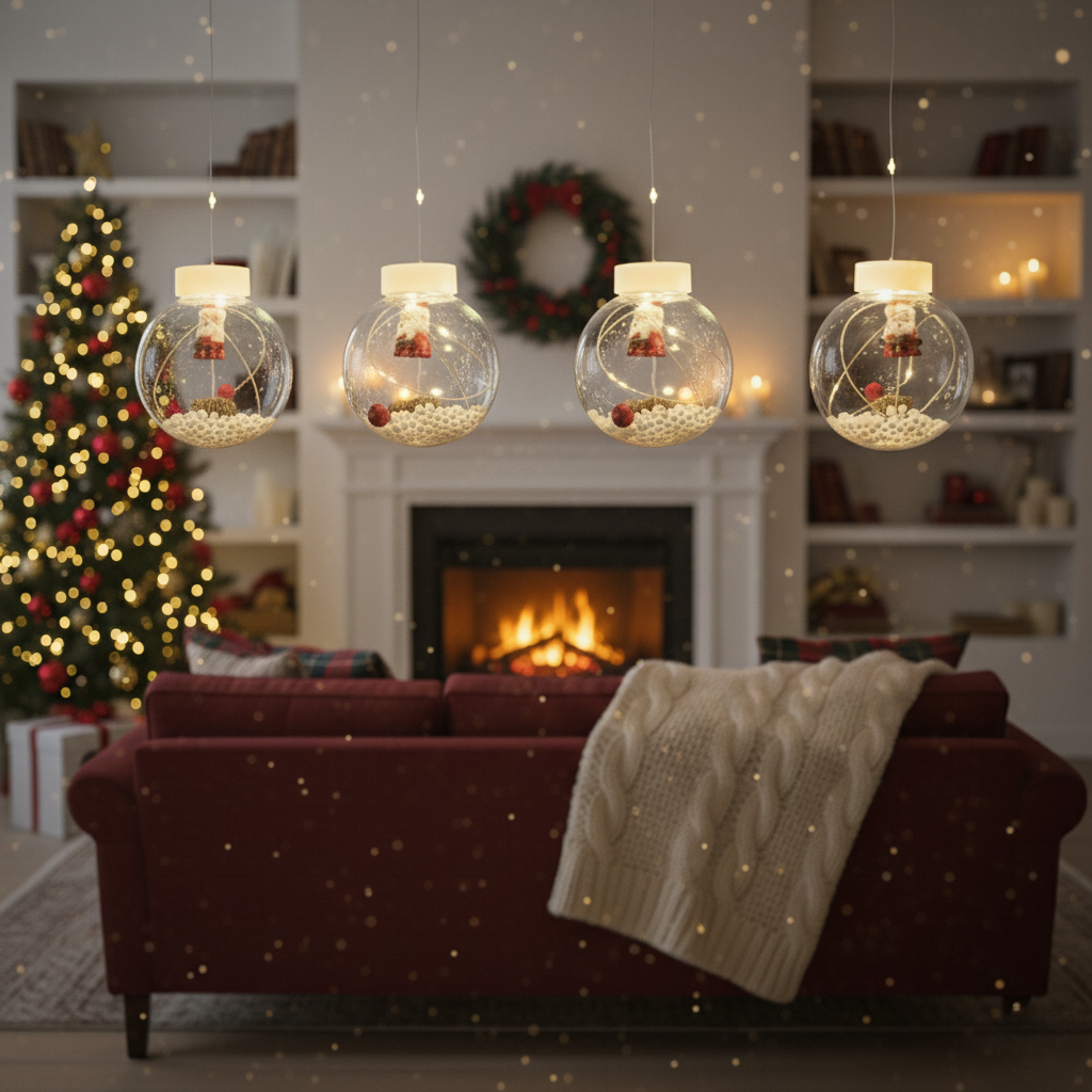 Light-Up "Snow Globe" Christmas Pendant Lights