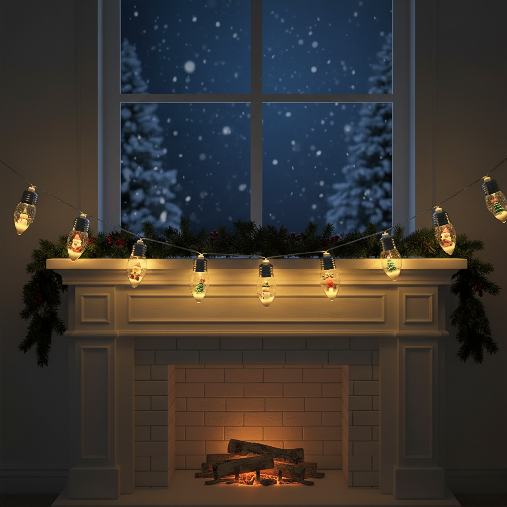 Christmas "Snow Globe" LED Bulb String Lights