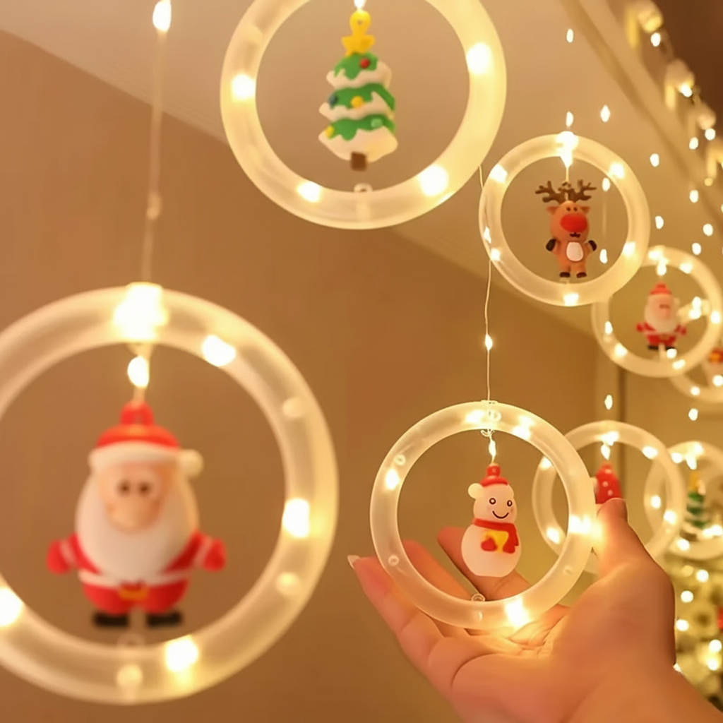 8 Piece Christmas LED Curtain Light