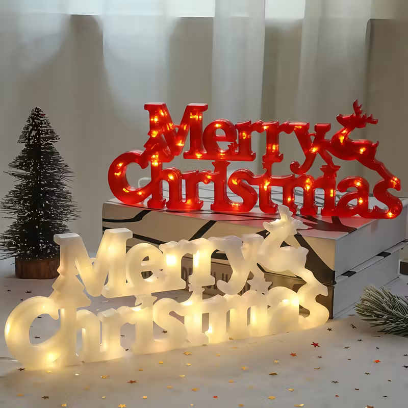 LED "Merry Christmas" Light-Up Sign