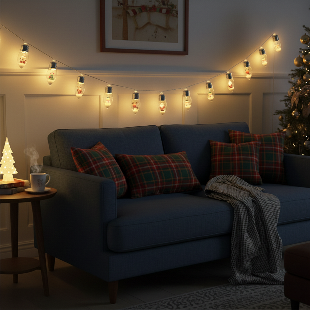 Christmas "Snow Globe" LED Bulb String Lights