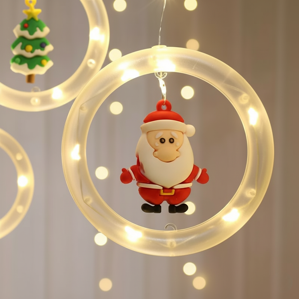 8 Piece Christmas LED Curtain Light
